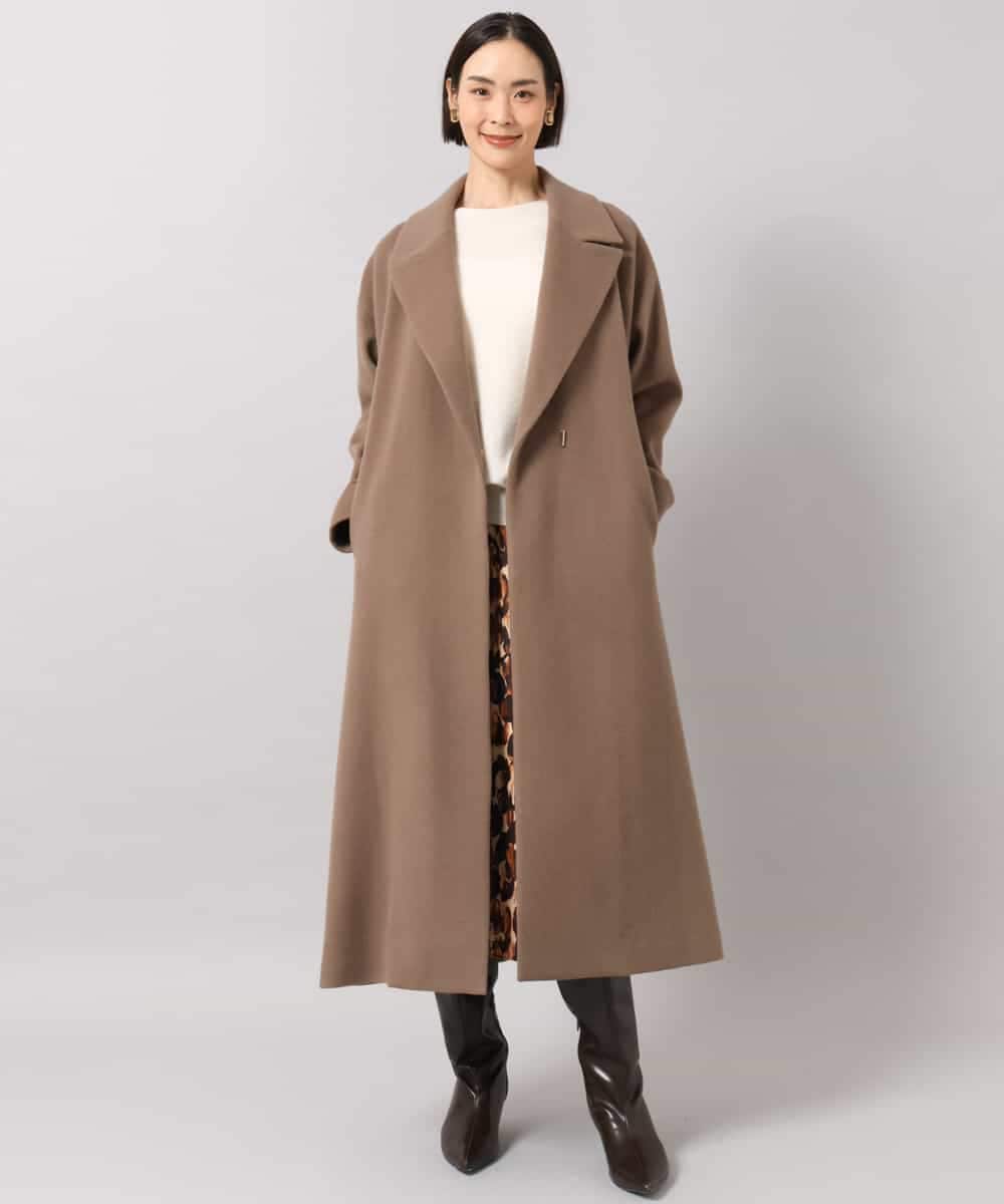 FMUBG55580 MICHEL KLEIN(ミッシェルクラン) ロングチェスターコート ブラウン