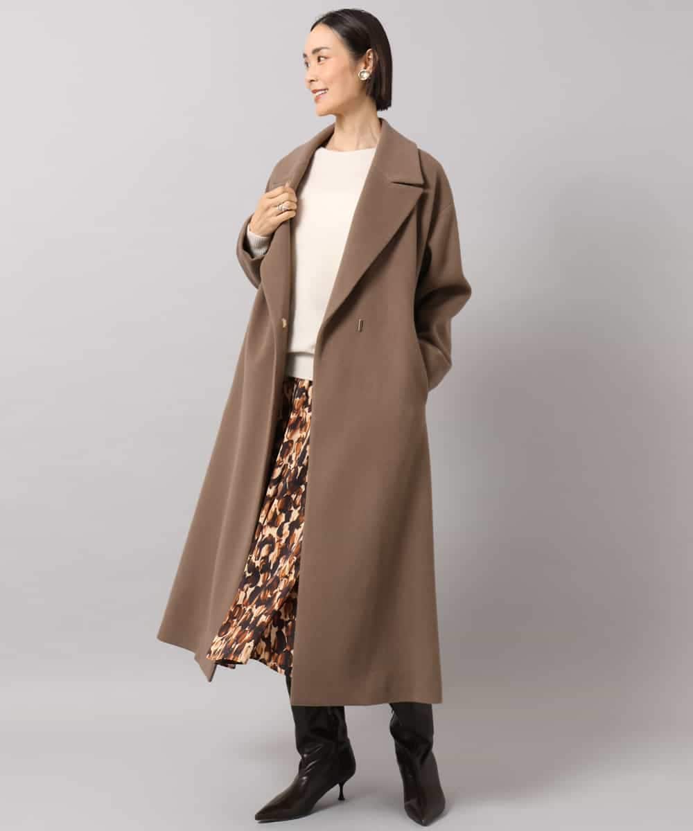 FMUBG55580 MICHEL KLEIN(ミッシェルクラン) ロングチェスターコート ブラウン