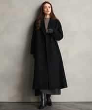 FMUBG55580 MICHEL KLEIN(ミッシェルクラン) ロングチェスターコート ブラック