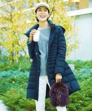 FMVAA41610 MICHEL KLEIN(ミッシェルクラン) [定番人気]2WAYストレッチダウンミドルコート ブラック