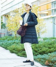 FMVAA41610 MICHEL KLEIN(ミッシェルクラン) [定番人気]2WAYストレッチダウンミドルコート ブラック