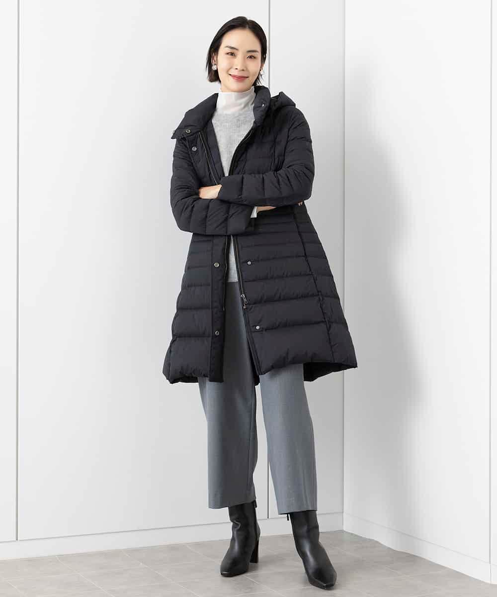 FMVAA41610 MICHEL KLEIN(ミッシェルクラン) [定番人気]2WAYストレッチダウンミドルコート ブラック