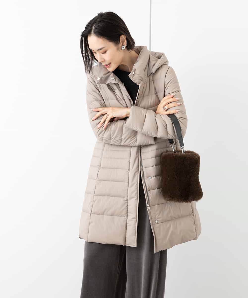 FMVAA41610 MICHEL KLEIN(ミッシェルクラン) [定番人気]2WAYストレッチダウンミドルコート ブラック