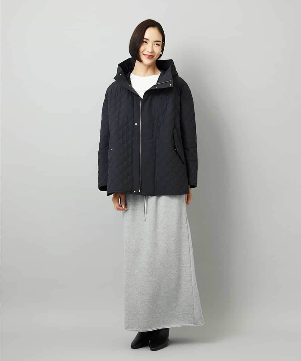 FMVAD05480 MICHEL KLEIN(ミッシェルクラン) オーバーサイズフードキルティングコート ブラック