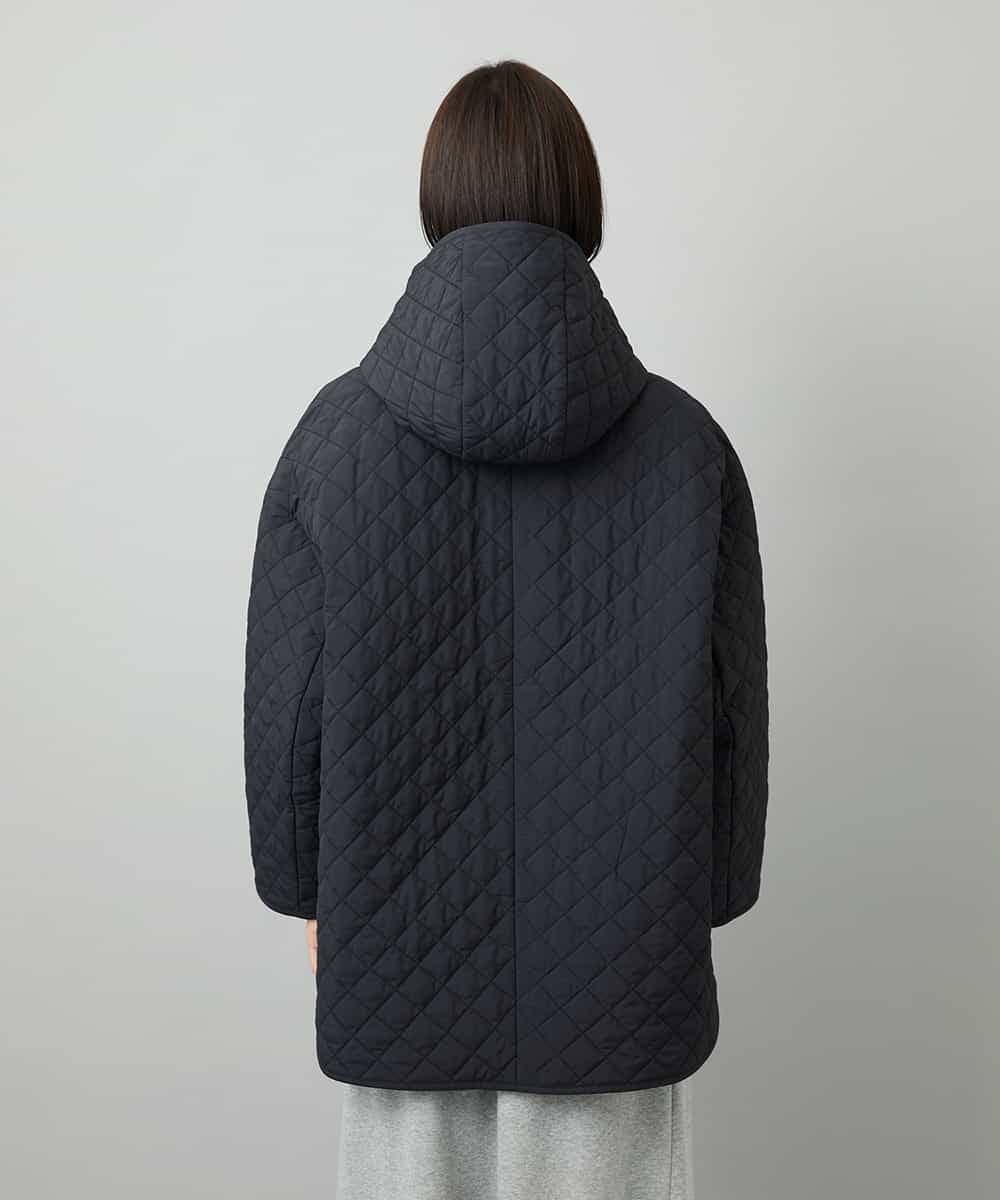 FMVAD05480 MICHEL KLEIN(ミッシェルクラン) オーバーサイズフードキルティングコート ブラック