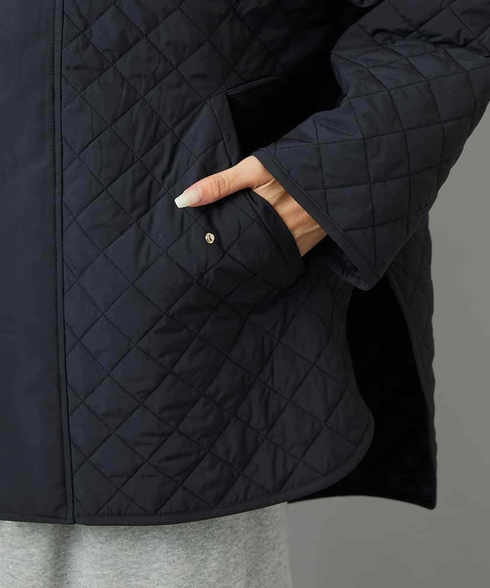 FMVAD05480 MICHEL KLEIN(ミッシェルクラン) オーバーサイズフードキルティングコート ブラック