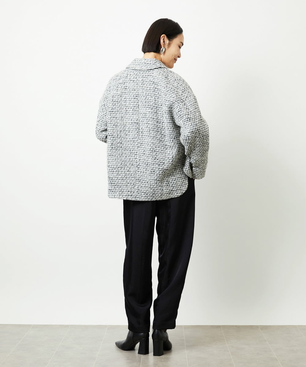 FMVAD51450 MICHEL KLEIN(ミッシェルクラン) ファンシーツイードCPOジャケット グレー