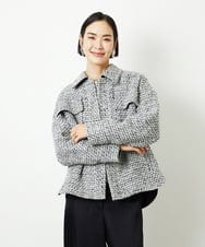 FMVAD51450 MICHEL KLEIN(ミッシェルクラン) ファンシーツイードCPOジャケット グレー