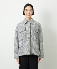 FMVAD51450 MICHEL KLEIN(ミッシェルクラン) ファンシーツイードCPOジャケット グレー