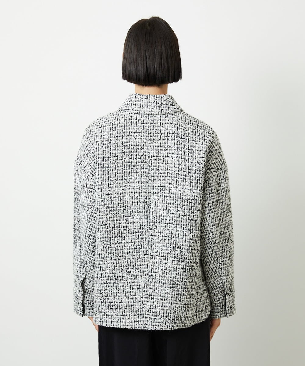 FMVAD51450 MICHEL KLEIN(ミッシェルクラン) ファンシーツイードCPOジャケット グレー