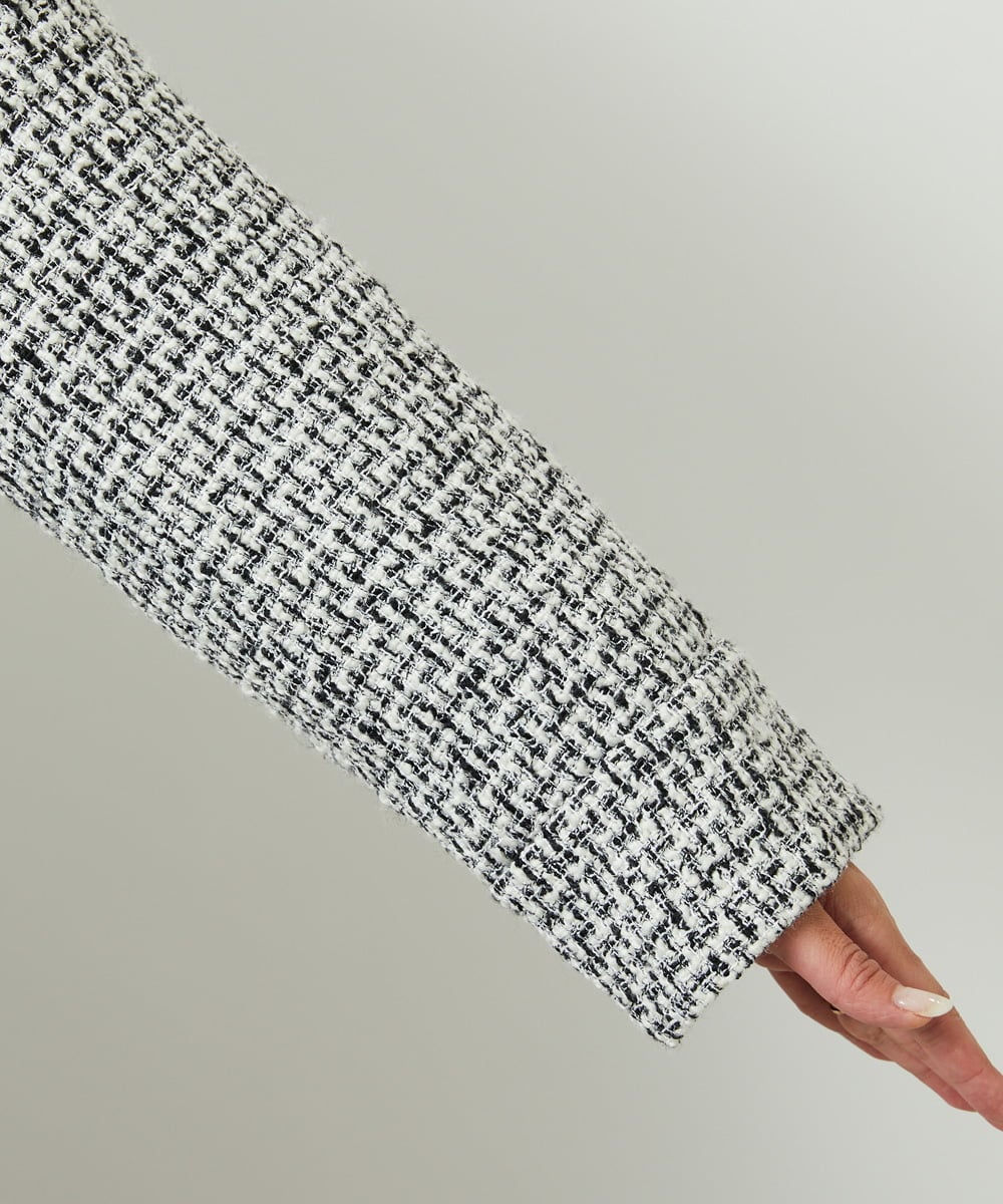 FMVAD51450 MICHEL KLEIN(ミッシェルクラン) ファンシーツイードCPOジャケット グレー