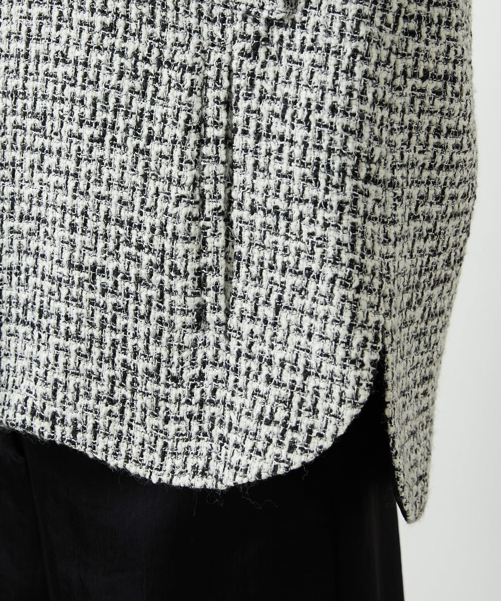 FMVAD51450 MICHEL KLEIN(ミッシェルクラン) ファンシーツイードCPOジャケット グレー