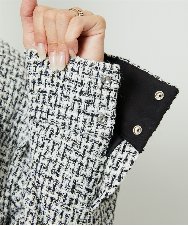 FMVAD51450 MICHEL KLEIN(ミッシェルクラン) ファンシーツイードCPOジャケット グレー