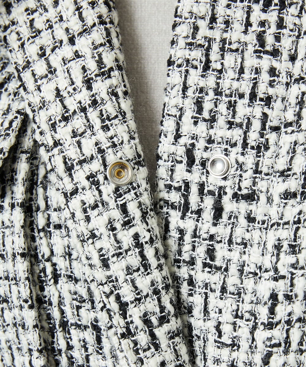 FMVAD51450 MICHEL KLEIN(ミッシェルクラン) ファンシーツイードCPOジャケット グレー