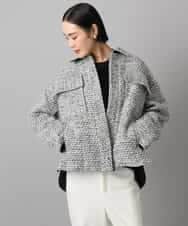 FMVAD51450 MICHEL KLEIN(ミッシェルクラン) ファンシーツイードCPOジャケット グレー