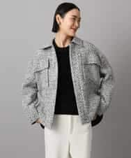 FMVAD51450 MICHEL KLEIN(ミッシェルクラン) ファンシーツイードCPOジャケット グレー