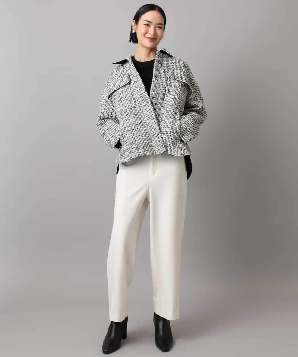 FMVAD51450 MICHEL KLEIN(ミッシェルクラン) ファンシーツイードCPOジャケット グレー