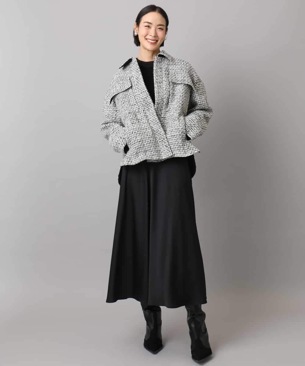 FMVAD51450 MICHEL KLEIN(ミッシェルクラン) ファンシーツイードCPOジャケット グレー