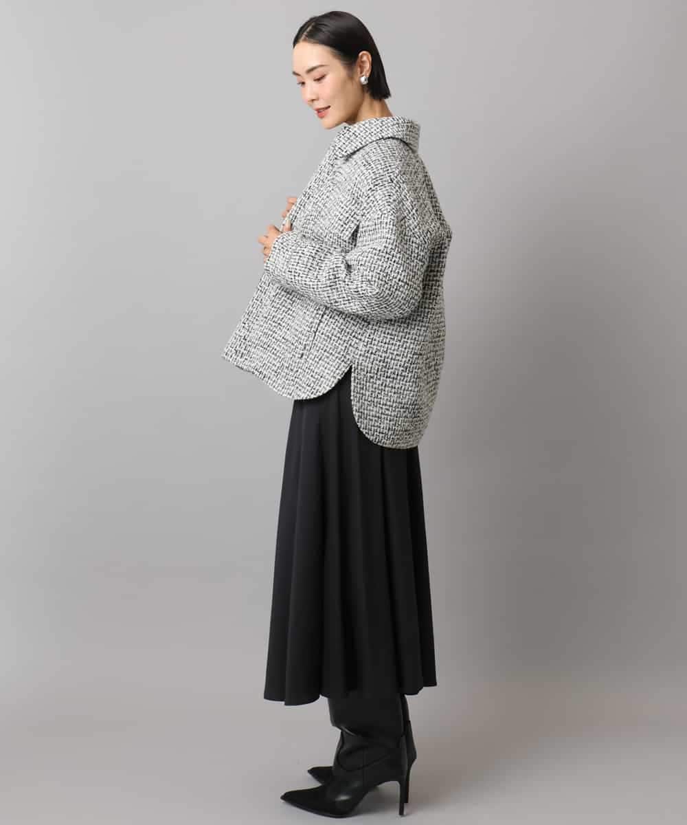 FMVAD51450 MICHEL KLEIN(ミッシェルクラン) ファンシーツイードCPOジャケット グレー