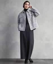 FMVAD51450 MICHEL KLEIN(ミッシェルクラン) ファンシーツイードCPOジャケット グレー