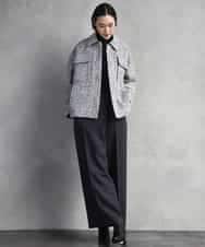 FMVAD51450 MICHEL KLEIN(ミッシェルクラン) ファンシーツイードCPOジャケット グレー