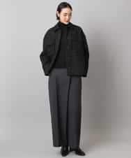 FMVAE51450 MICHEL KLEIN(ミッシェルクラン) ファンシーツイードCPOジャケット ブラック