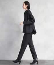 FMVAE51450 MICHEL KLEIN(ミッシェルクラン) ファンシーツイードCPOジャケット ブラック