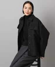 FMVAE51450 MICHEL KLEIN(ミッシェルクラン) ファンシーツイードCPOジャケット ブラック