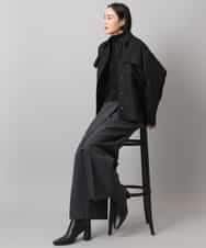 FMVAE51450 MICHEL KLEIN(ミッシェルクラン) ファンシーツイードCPOジャケット ブラック