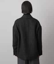 FMVAE51450 MICHEL KLEIN(ミッシェルクラン) ファンシーツイードCPOジャケット ブラック