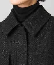 FMVAE51450 MICHEL KLEIN(ミッシェルクラン) ファンシーツイードCPOジャケット ブラック