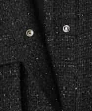 FMVAE51450 MICHEL KLEIN(ミッシェルクラン) ファンシーツイードCPOジャケット ブラック