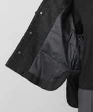 FMVAE51450 MICHEL KLEIN(ミッシェルクラン) ファンシーツイードCPOジャケット ブラック