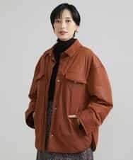 FMVAV35450 MICHEL KLEIN(ミッシェルクラン) グロッシータフタ中綿CPOジャケット テラコッタ(83)