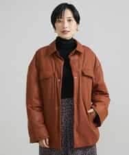FMVAV35450 MICHEL KLEIN(ミッシェルクラン) グロッシータフタ中綿CPOジャケット テラコッタ(83)