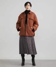 FMVAV35450 MICHEL KLEIN(ミッシェルクラン) グロッシータフタ中綿CPOジャケット テラコッタ(83)