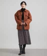 FMVAV35450 MICHEL KLEIN(ミッシェルクラン) グロッシータフタ中綿CPOジャケット テラコッタ(83)