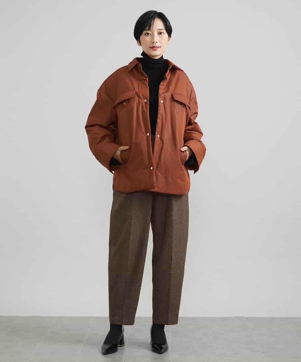 FMVAV35450 MICHEL KLEIN(ミッシェルクラン) グロッシータフタ中綿CPOジャケット テラコッタ(83)