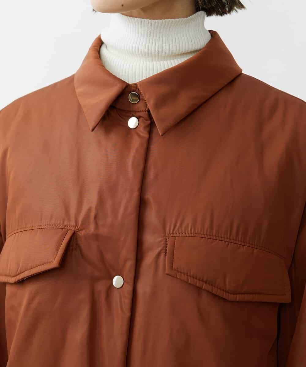 FMVAV35450 MICHEL KLEIN(ミッシェルクラン) グロッシータフタ中綿CPOジャケット テラコッタ(83)