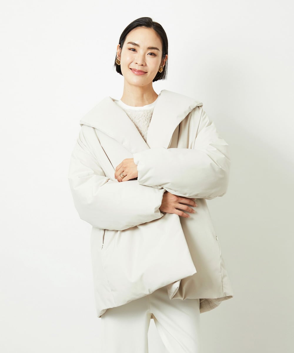 FMVBD06560 MICHEL KLEIN(ミッシェルクラン) ［撥水加工］ショールカラーダウンコート ブラック