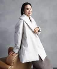 FMVBD06560 MICHEL KLEIN(ミッシェルクラン) ［撥水加工］ショールカラーダウンコート ライトグレー