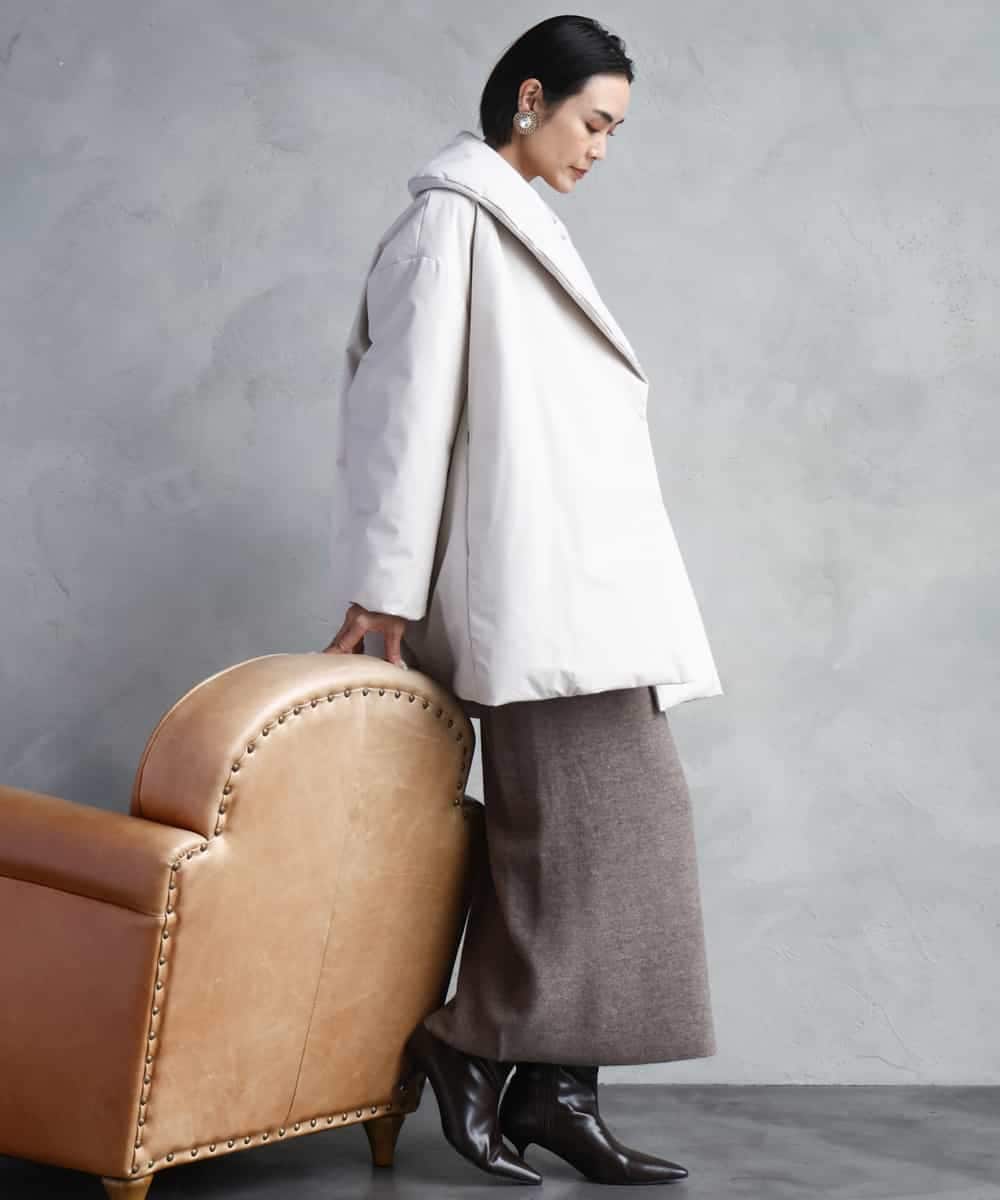 FMVBD06560 MICHEL KLEIN(ミッシェルクラン) ［撥水加工］ショールカラーダウンコート ブラック