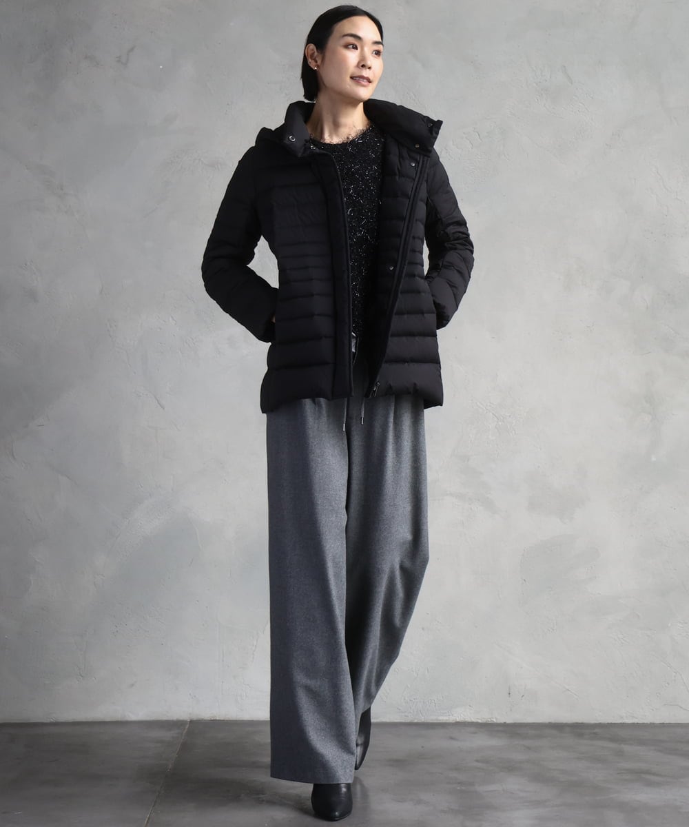 FMVBD40570 MICHEL KLEIN(ミッシェルクラン) [定番人気]2WAYストレッチダウンジャケット ライトグレー