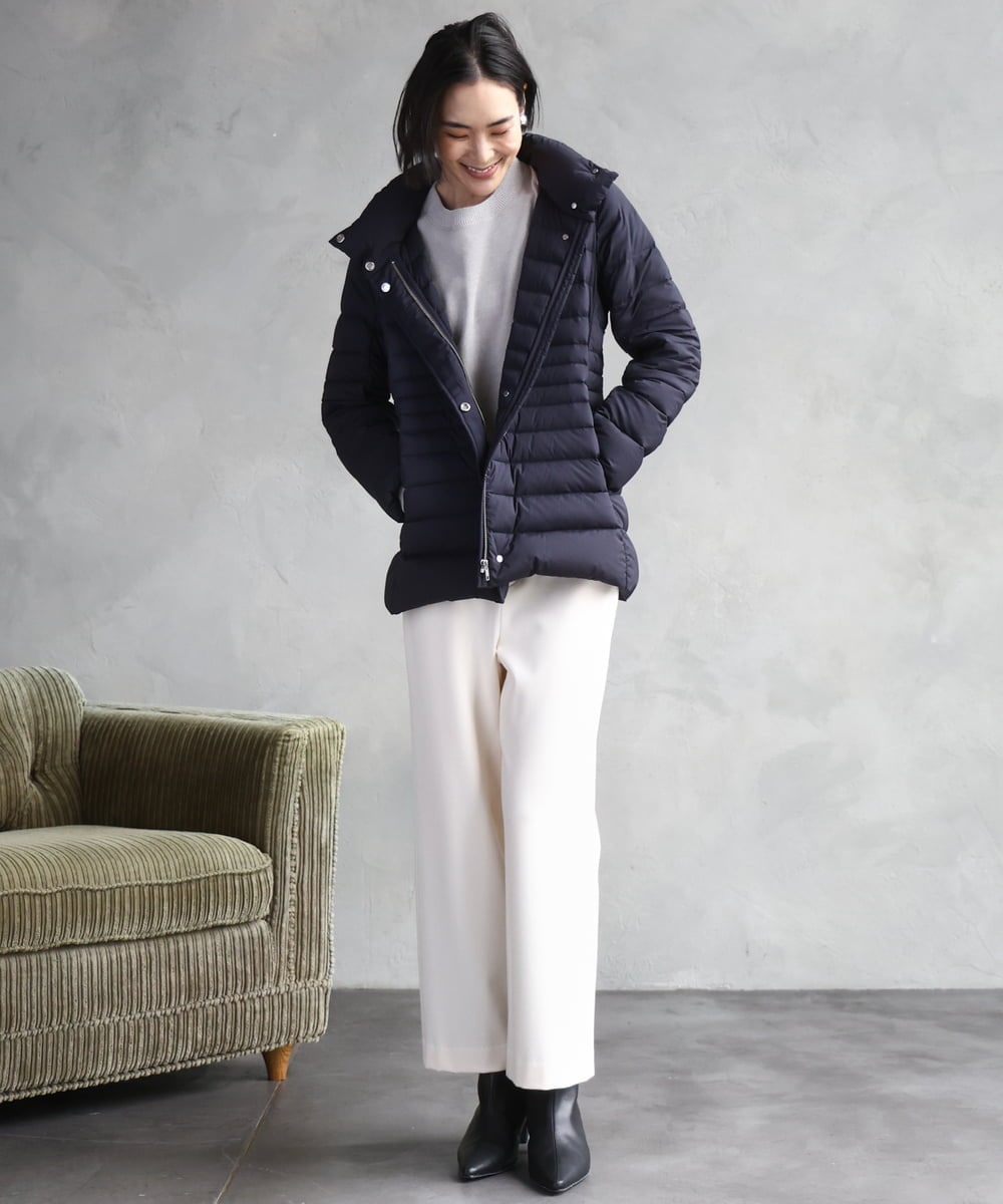 FMVBD40570 MICHEL KLEIN(ミッシェルクラン) [定番人気]2WAYストレッチダウンジャケット ライトグレー