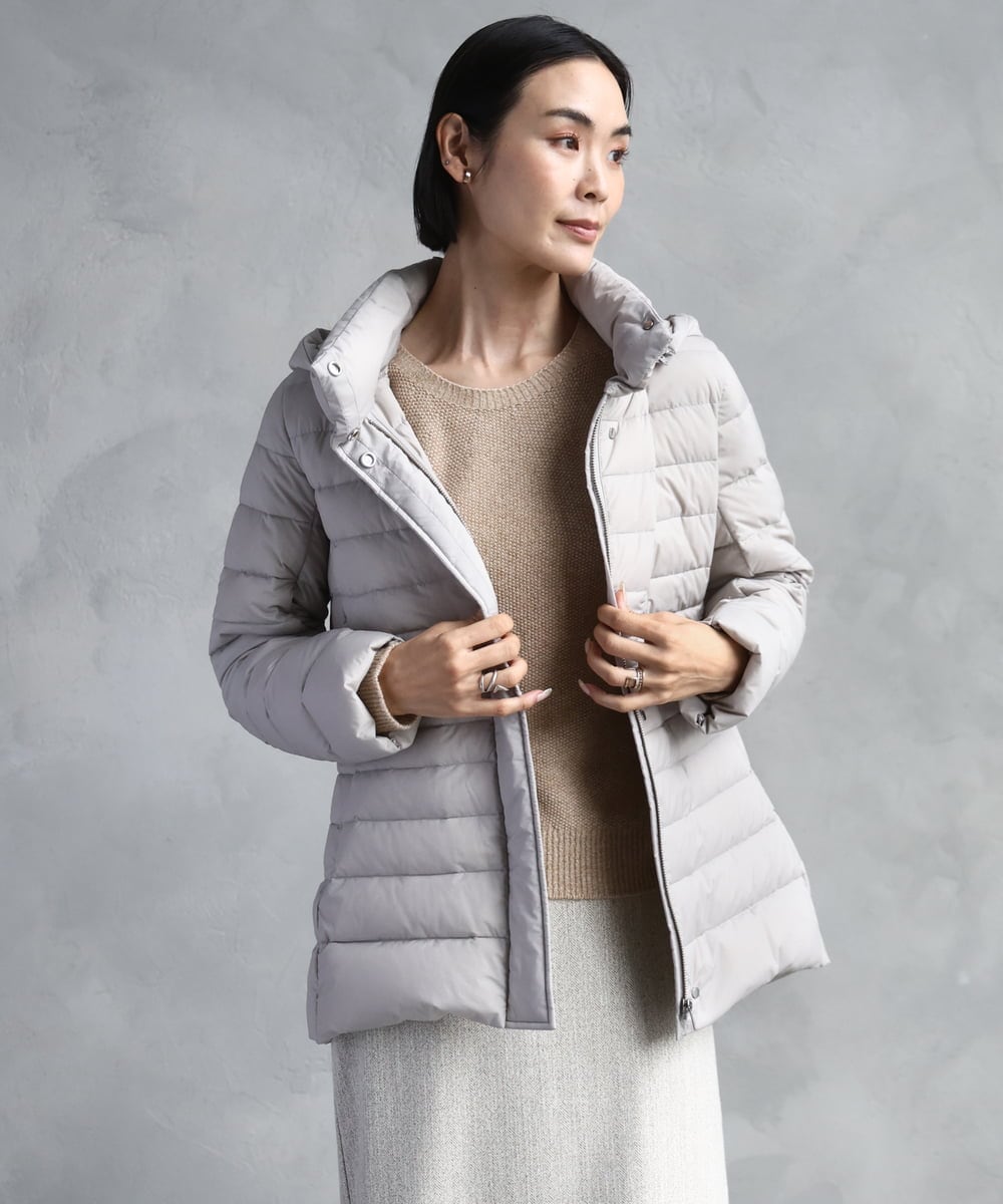 FMVBD40570 MICHEL KLEIN(ミッシェルクラン) [定番人気]2WAYストレッチダウンジャケット ライトグレー