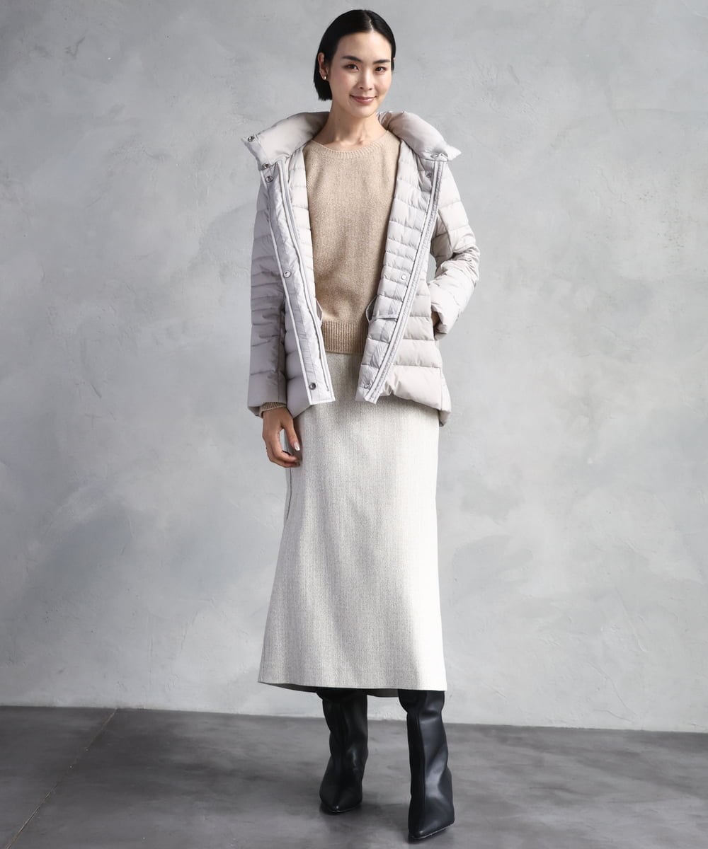 FMVBD40570 MICHEL KLEIN(ミッシェルクラン) [定番人気]2WAYストレッチダウンジャケット ライトグレー