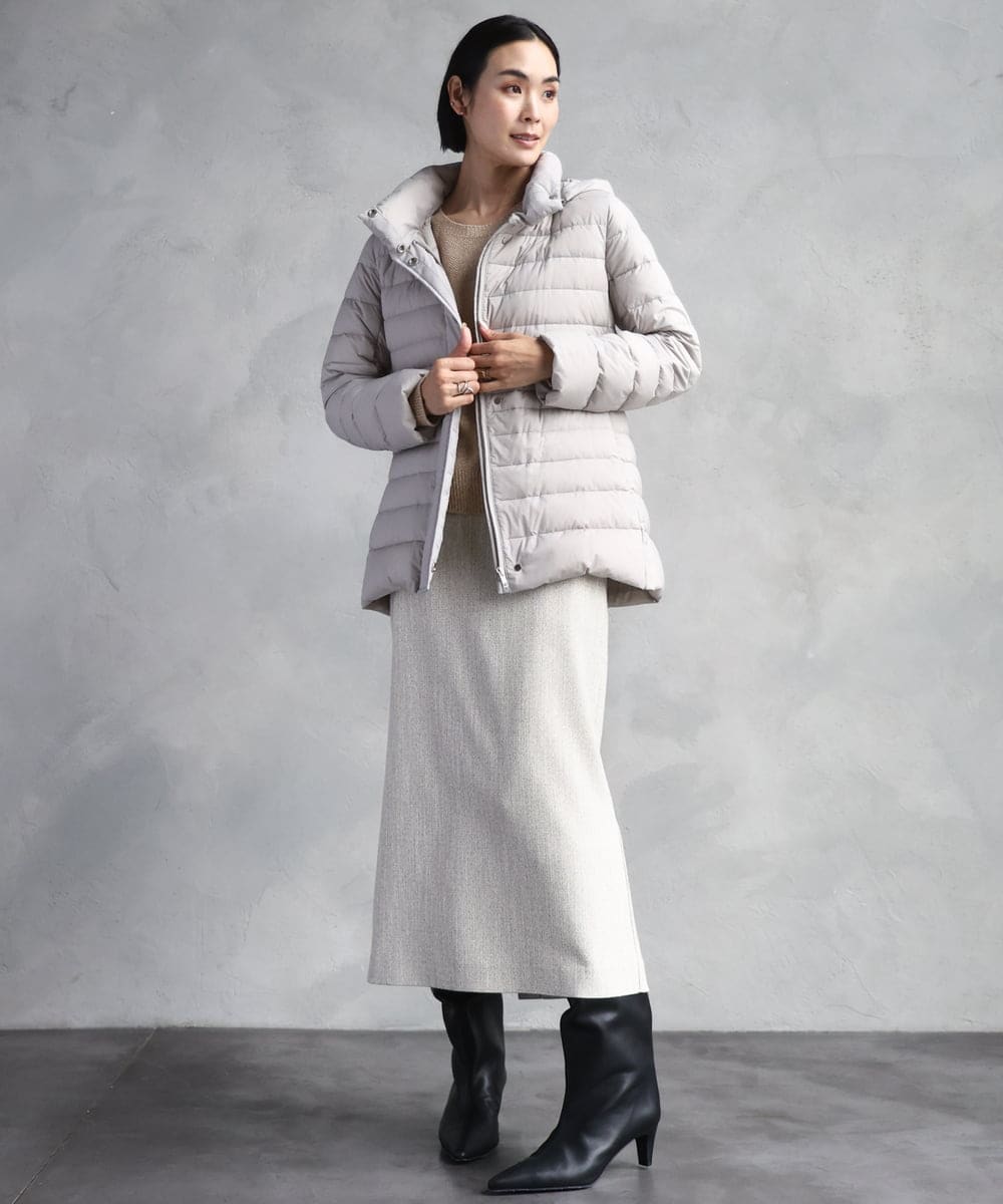 FMVBD40570 MICHEL KLEIN(ミッシェルクラン) [定番人気]2WAYストレッチダウンジャケット ライトグレー