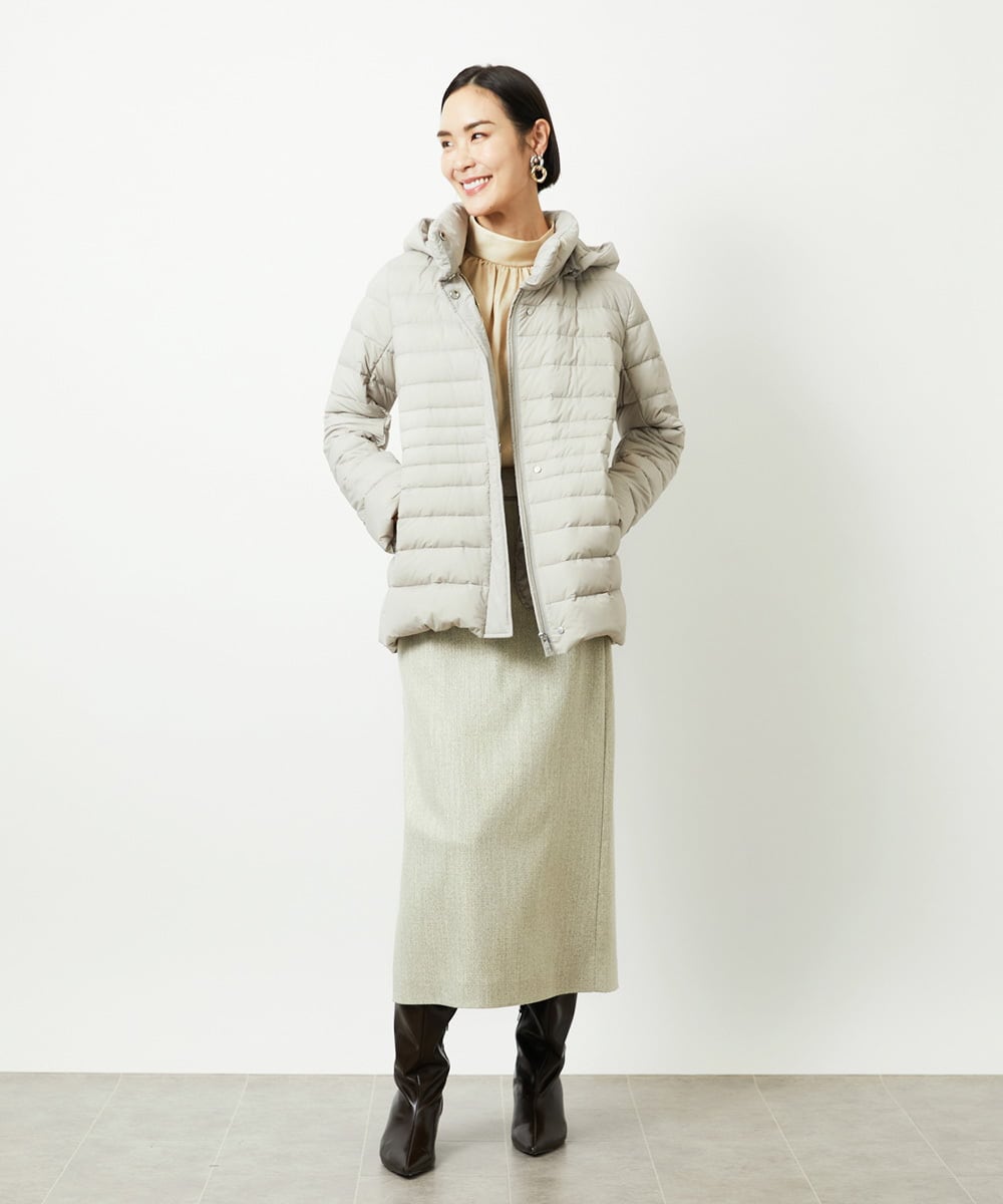 FMVBD40570 MICHEL KLEIN(ミッシェルクラン) [定番人気]2WAYストレッチダウンジャケット ライトグレー