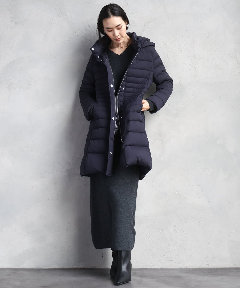 FMVBD41610 MICHEL KLEIN(ミッシェルクラン) [定番人気]2WAYストレッチダウンミドルコート ネイビー