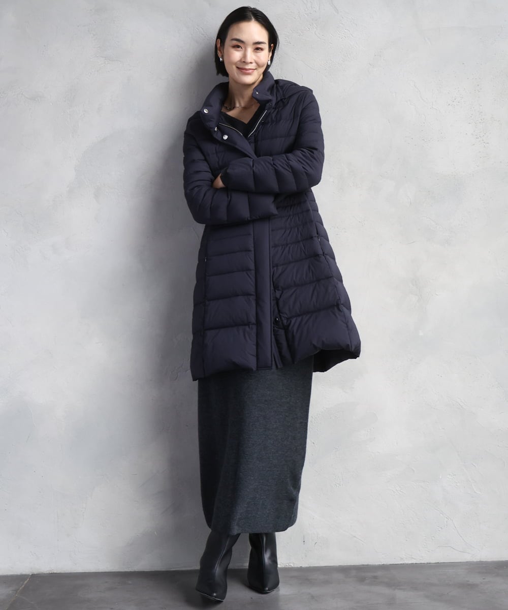 FMVBD41610 MICHEL KLEIN(ミッシェルクラン) [定番人気]2WAYストレッチダウンミドルコート ネイビー